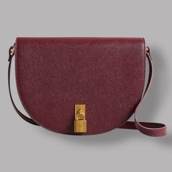 Ted Baker Leather Saddle Crossbody Bag w/ Logo Padlock - Picture 2 of 6